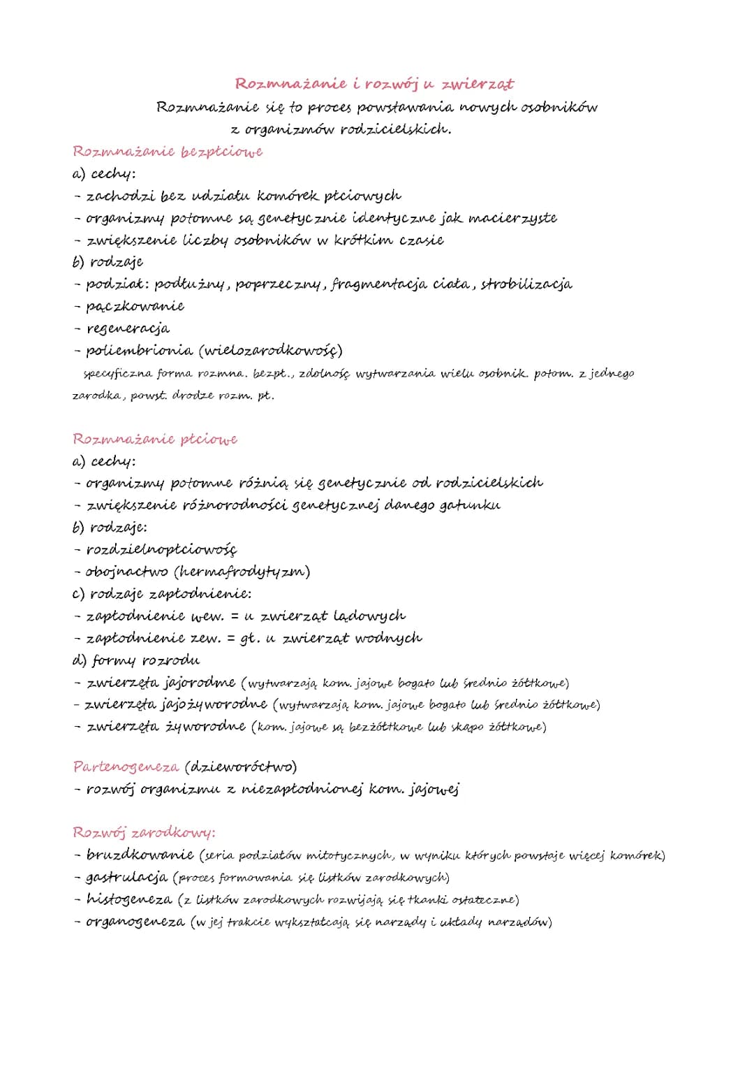 Rozmnażanie i rozwój u zwierząt