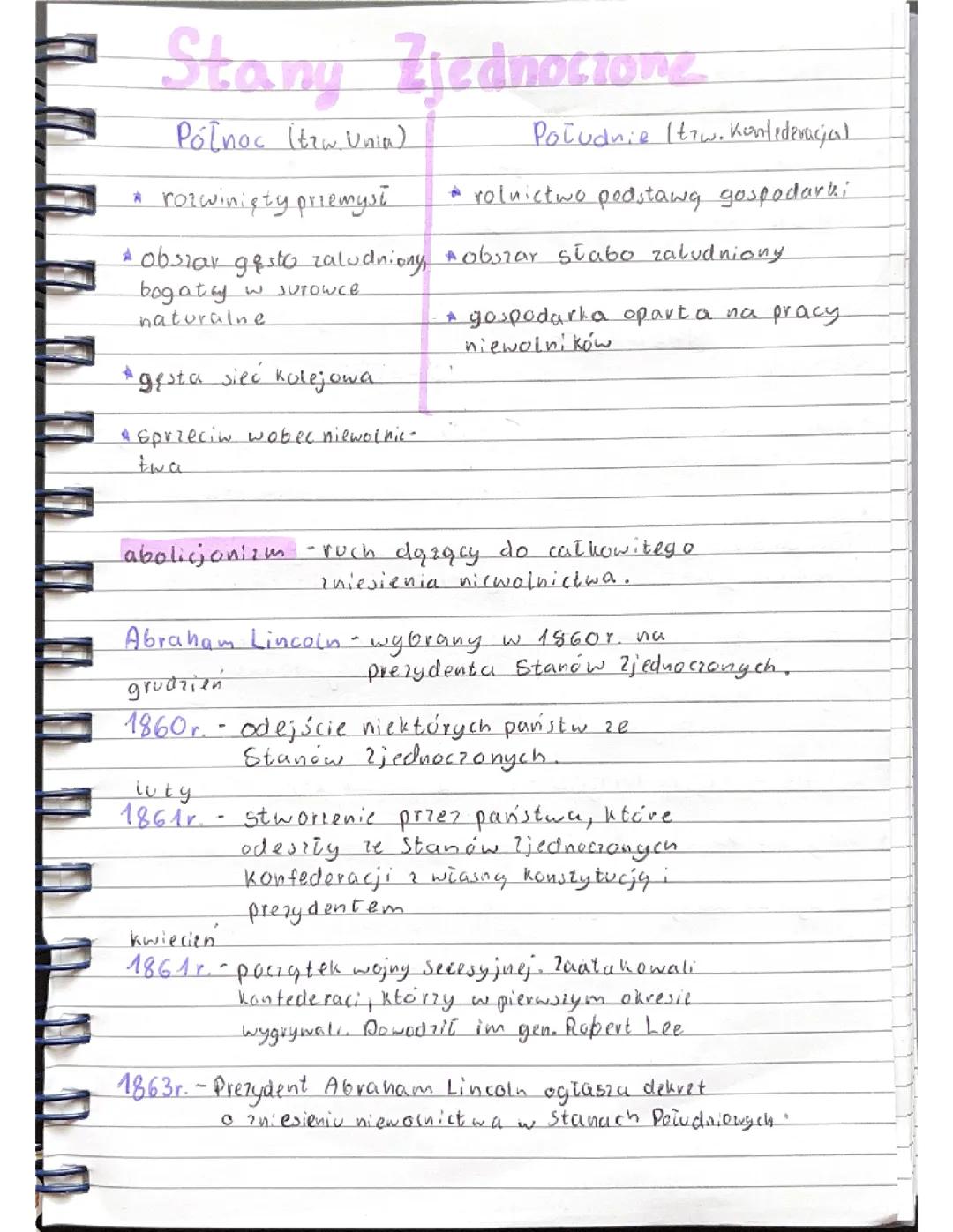 Historia klasa 7: Stany Zjednoczone XIX wieku - Podsumowanie