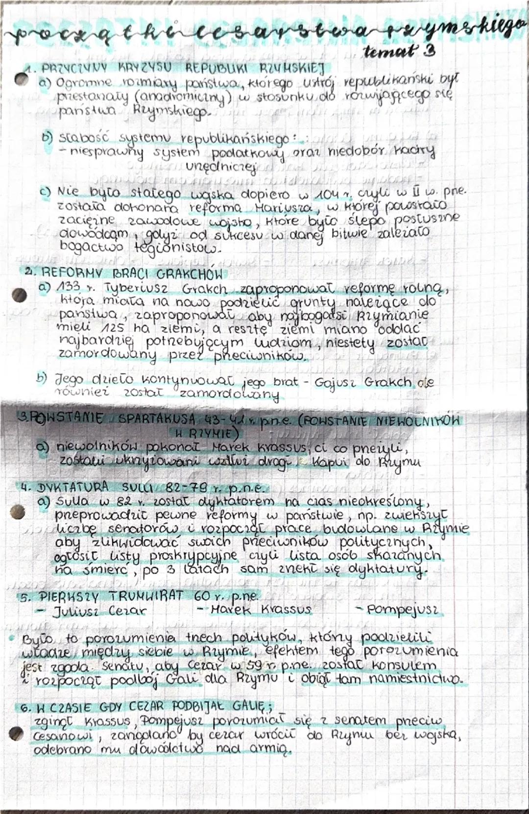 początkacesarstwa rzymskiego
1. PRZYCZYNY KRYZYSU REPUBLIKI RZYMSKIEJ
temat 3
a) Ogromne rozmiary państwa, którego ustrój republikański był
