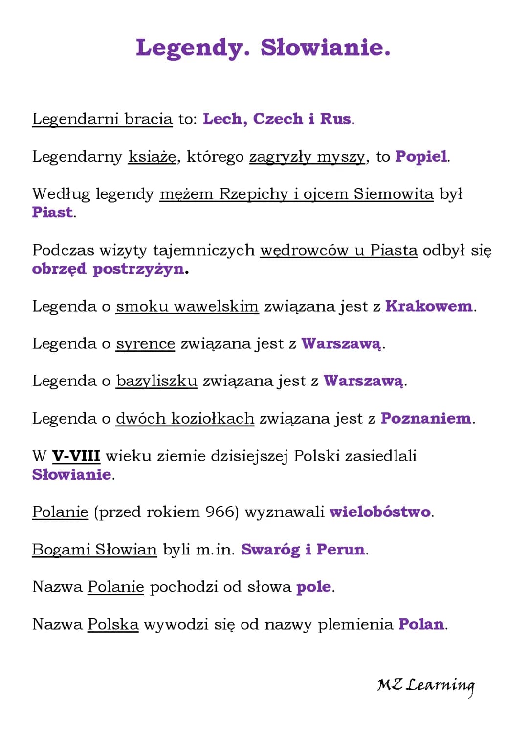Lech, Czech i Rus - Legenda, Streszczenie, Miasto, Dzieci