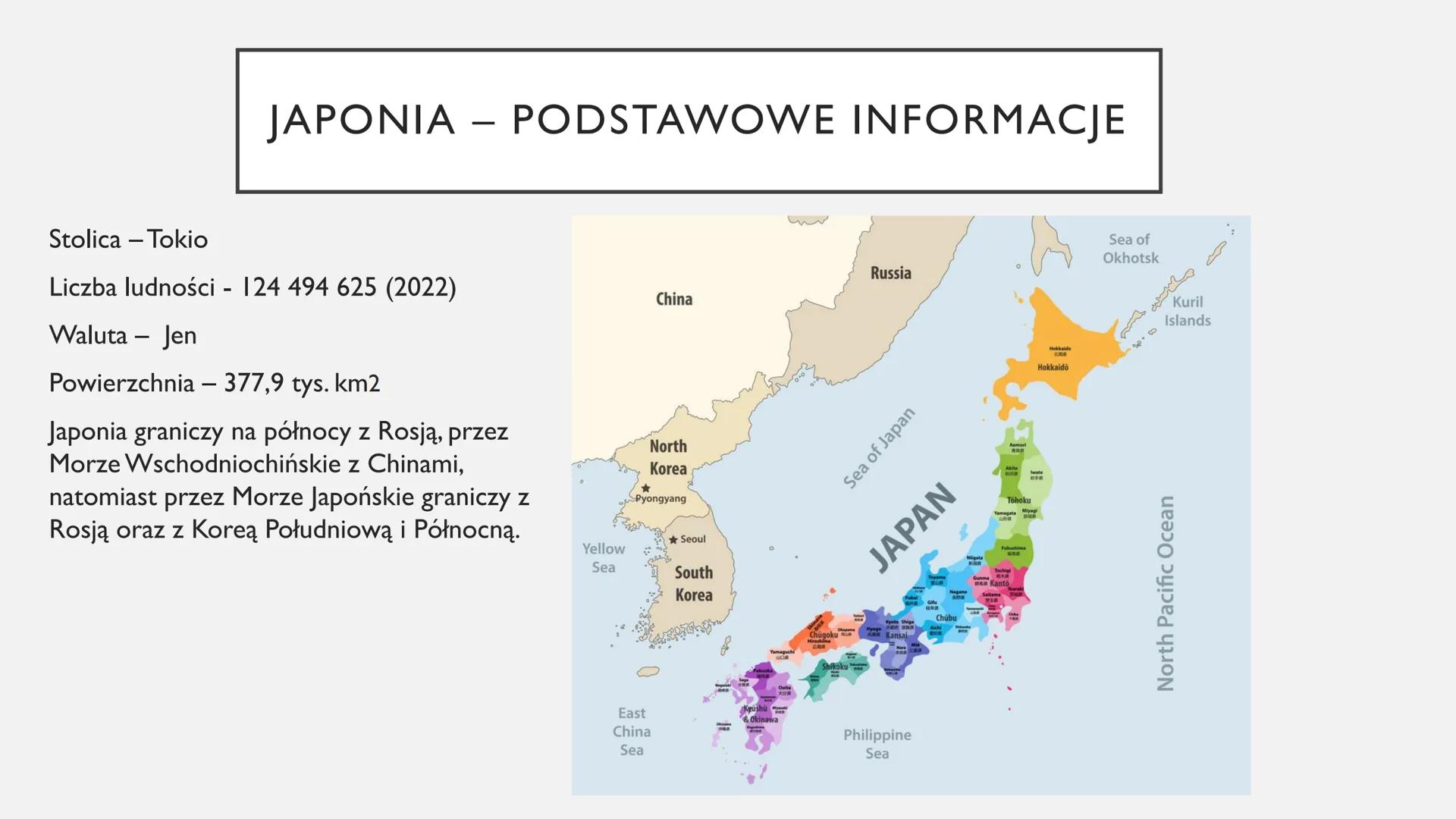 HJ
JAPONIA - KRAJ KWITNĄCEJ WIŚNI
Knowunity: baby.m.o.a JAPONIA - PODSTAWOWE INFORMACJE
Stolica - Tokio
Liczba ludności - 124 494 625 (2022)