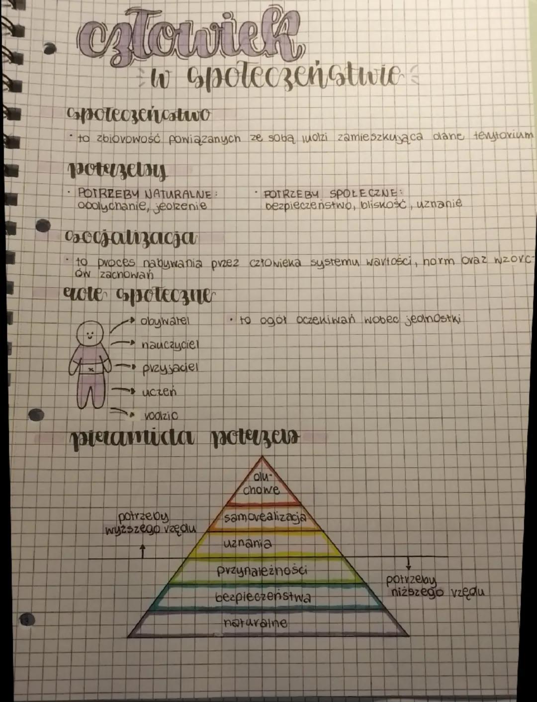Człowiek w społeczeństwie WOS- notatki