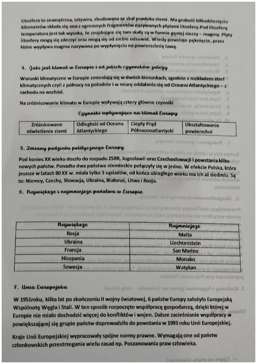 Dział 3
Środowisko przyrodnicze i ludność Europy
1. Położenie i granice Europy
2. Ukształtowanie powierzchni Europy
3. Wulkany i trzęsienia 