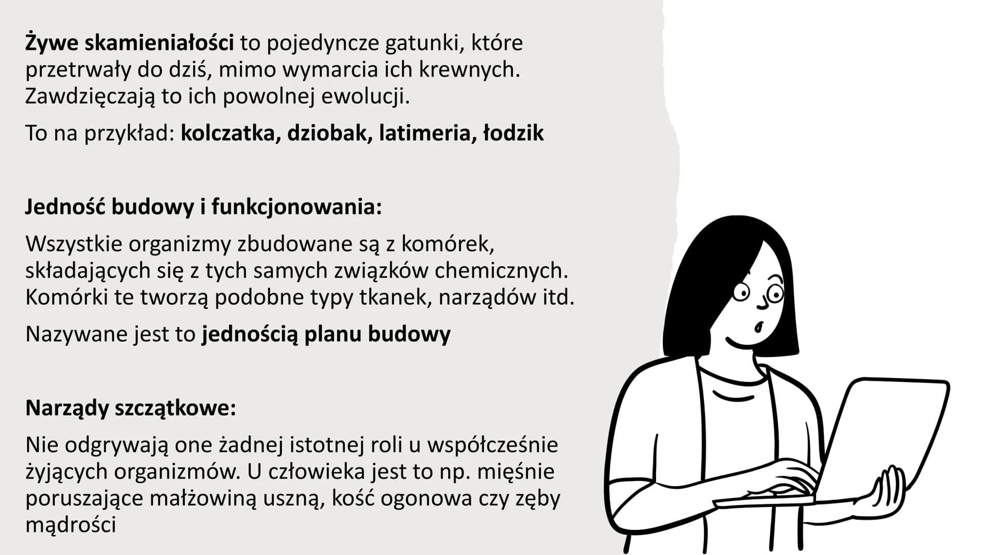 EWOLUCJA Ewolucja - proces stopniowych, ciągłych zmian organizmów,
prowadzący do powstawania nowych gatunków
Ewolucję potwierdzają bezpośred