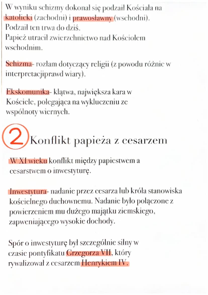 Konflikt papiestwa z
cesarstwem
Podział chrześcijaństwa
Chrześcjianie na zachodzie Europy:
-łacina,
-papicz(biskup Rzymu) głowa Kościoła.
Ch