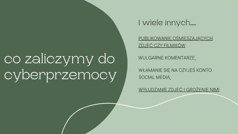 CYBERPRZEMOC
@wiktoria.0403
CZYLI CO WARTO WIEDZIEĆ co to jest
cyberprzemoc?
Krótko mówiąc przemoc z użyciem
elektroniki, najczęściej telefo