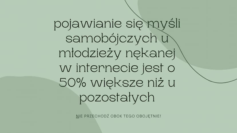 CYBERPRZEMOC
@wiktoria.0403
CZYLI CO WARTO WIEDZIEĆ co to jest
cyberprzemoc?
Krótko mówiąc przemoc z użyciem
elektroniki, najczęściej telefo