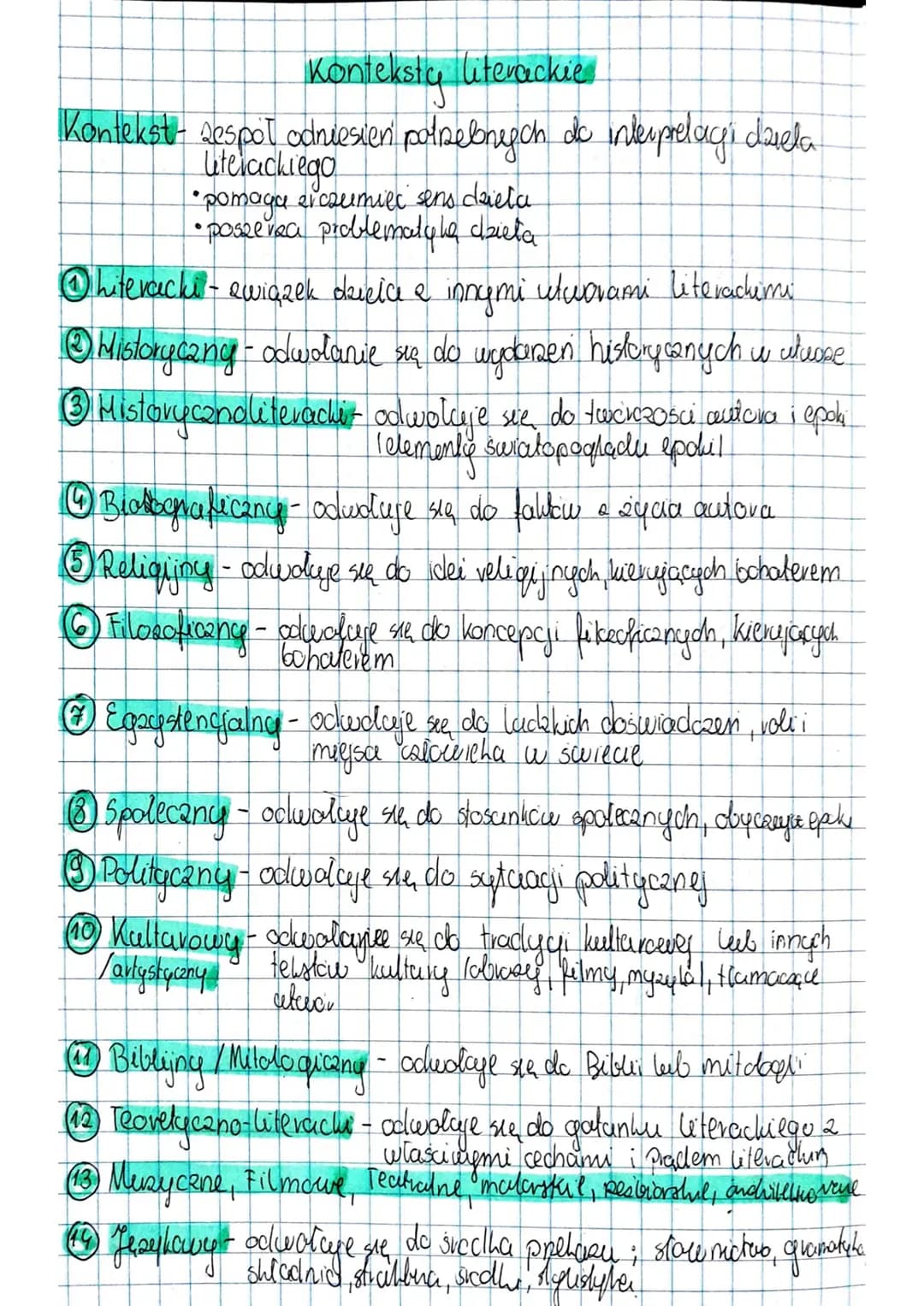 Konteksta literackie
Kontekst- zespół odniesień potrzebnych do interprelagi dzela
uiterackiego
•pomaga erozumieć sens dzieła
•poszerza probl