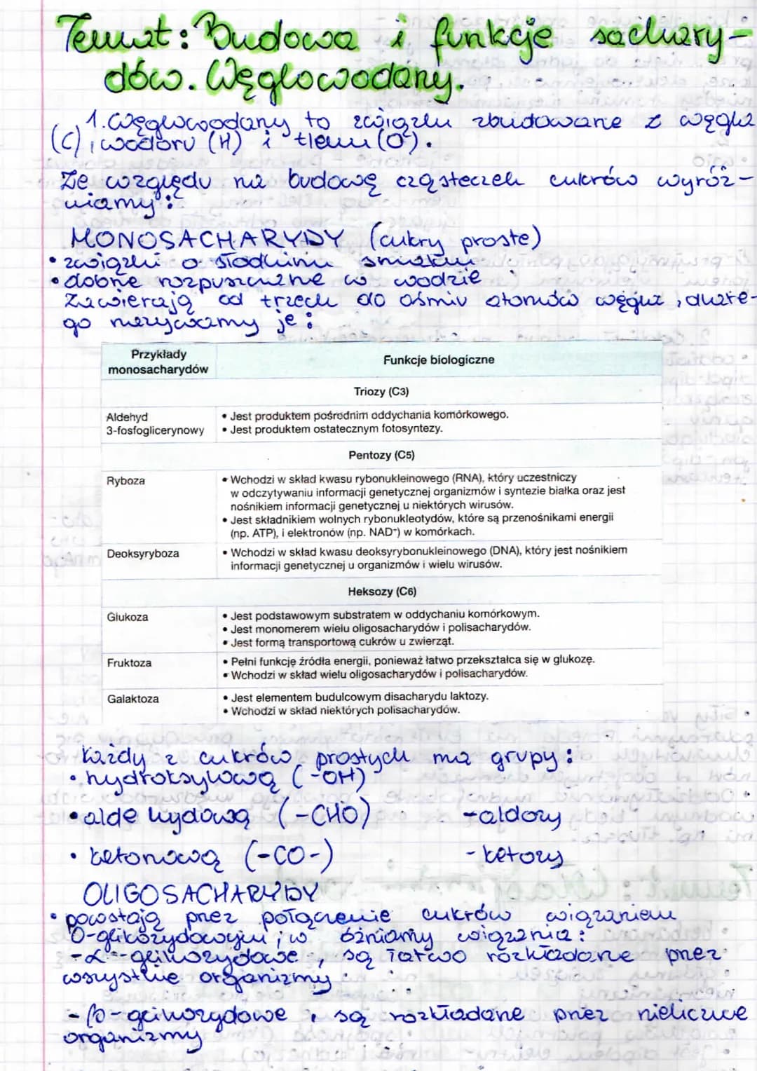 
<p>Węglowodany to związki chemiczne złożone z atomów węgla (C), tlenu (O) i wodoru (H). Ze względu na budowę cząsteczek cukrów wyróżniamy r