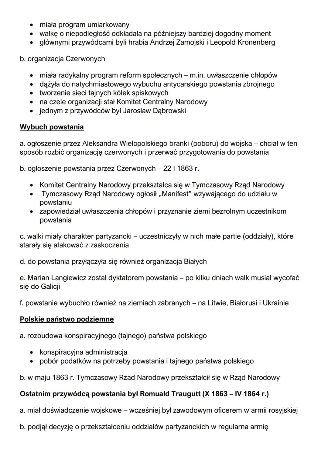 ZIEMIE POLSKIE PO WIOŚNIE LUDÓW
Powstanie styczniowe
- odwilż posewastopolska - okres reform w Rosji przeprowadzonych przez cara
Aleksandra 