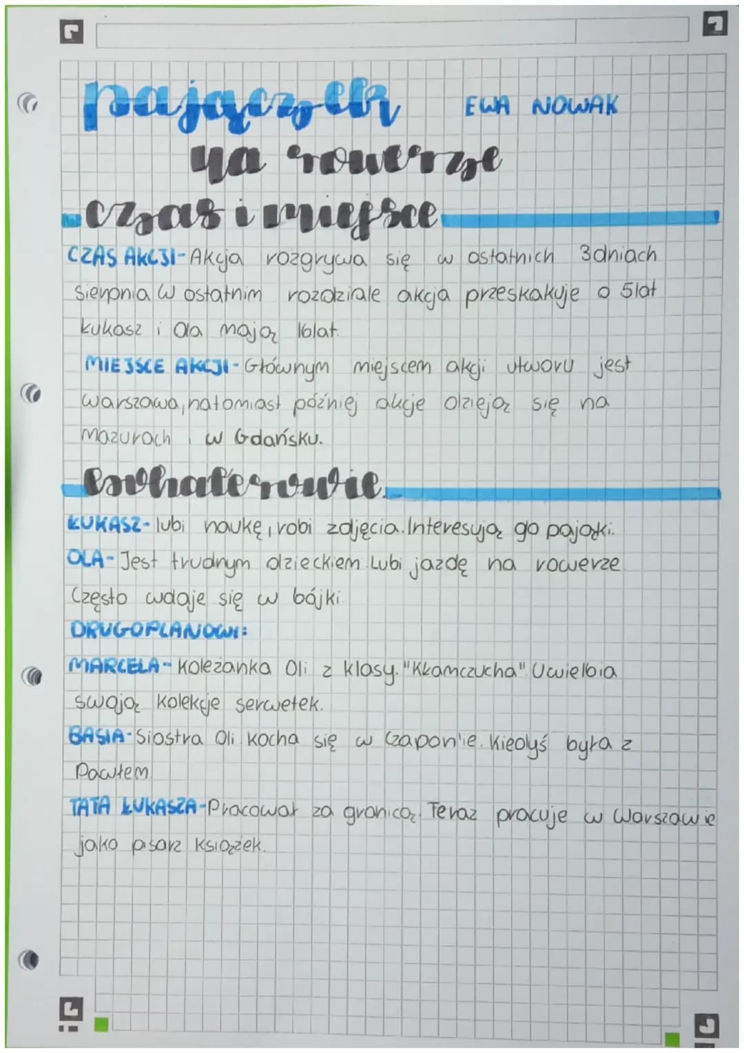 Lektura "Pajączek na rowerze" Ewa Nowak