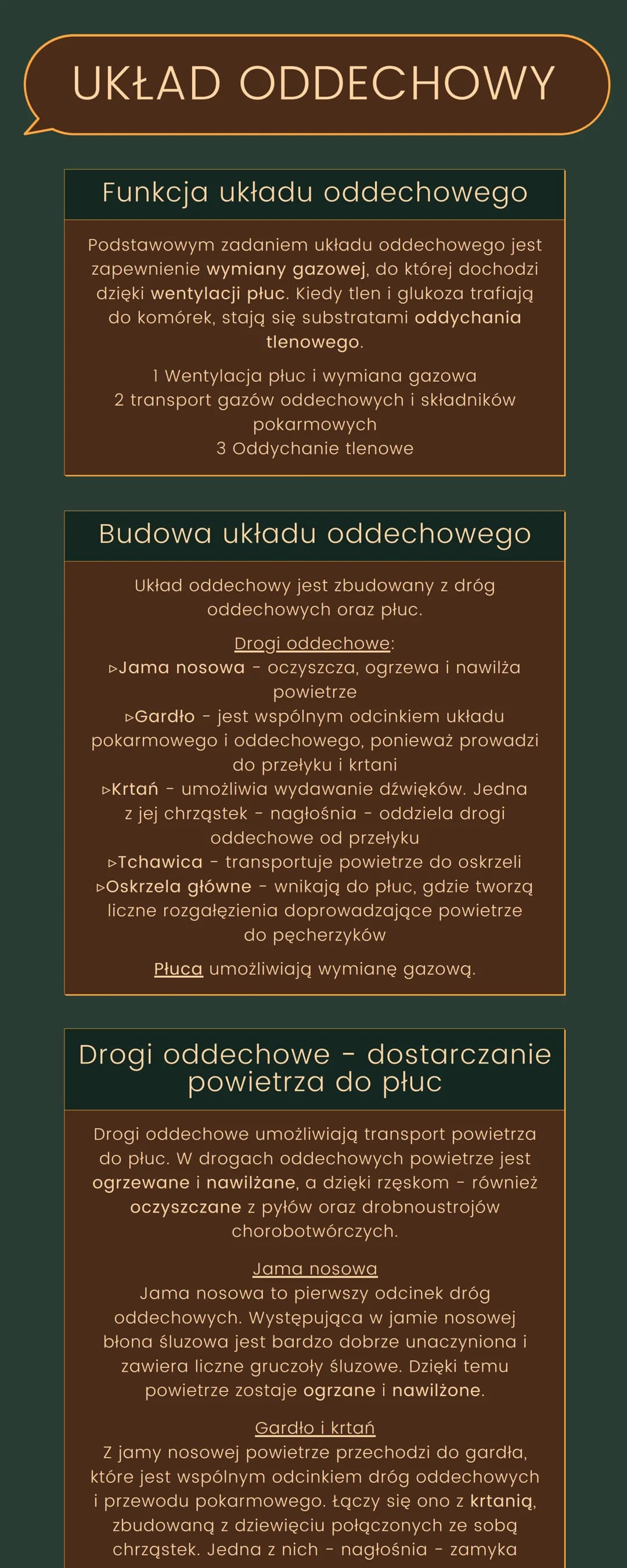 
<h2 id="funkcjeukaduoddechowego">Funkcje układu oddechowego</h2>
<p>Podstawowym zadaniem układu oddechowego jest zapewnienie wymiany gazowe