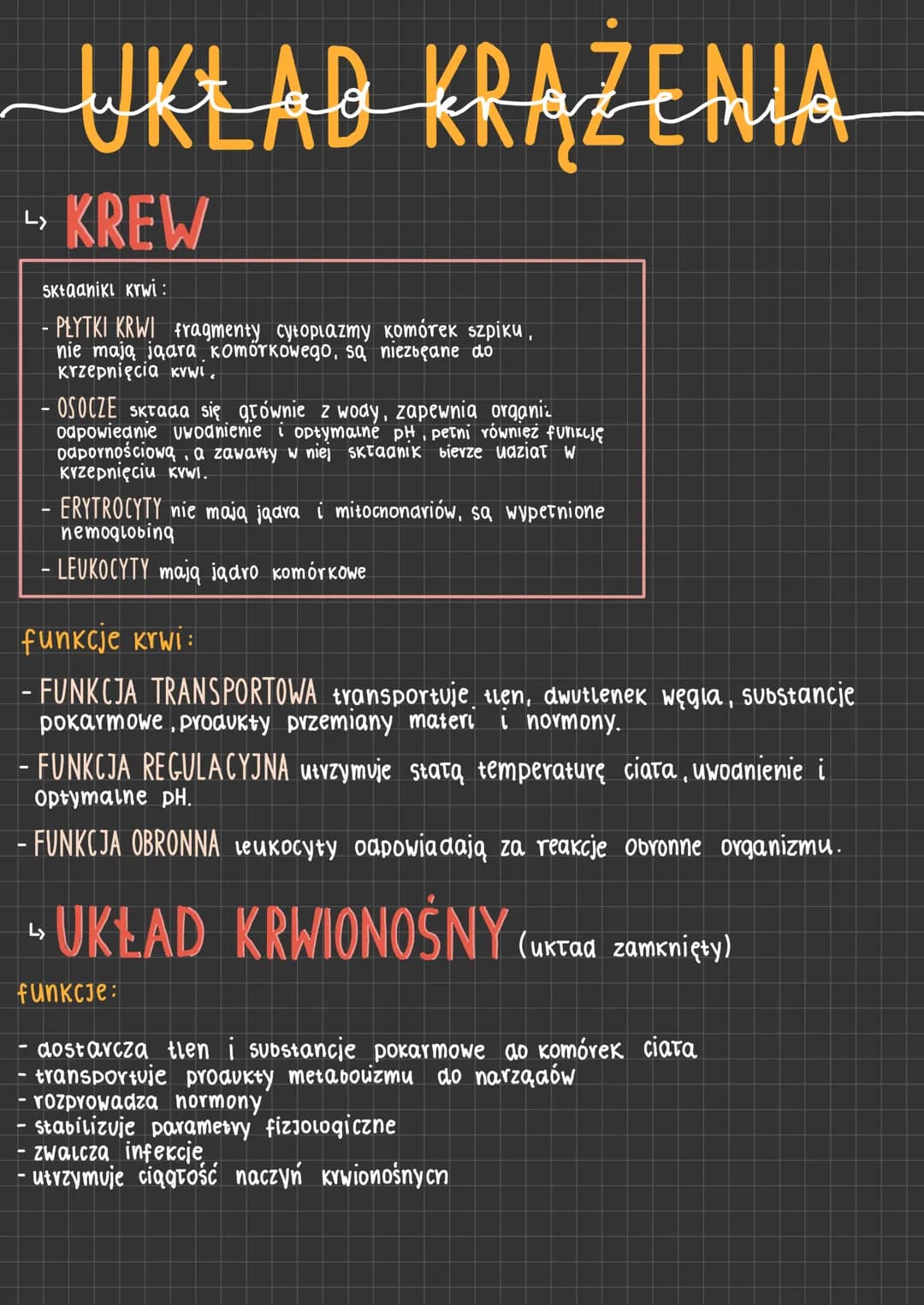UKŁAD KRAZENIA
→KREW
sktaaniki krwi:
PŁYTKI KRWI fragmenty cytoplazmy komórek szpiku,
nie mają jąara komorkowego, są niezbędne do
krzepnięci