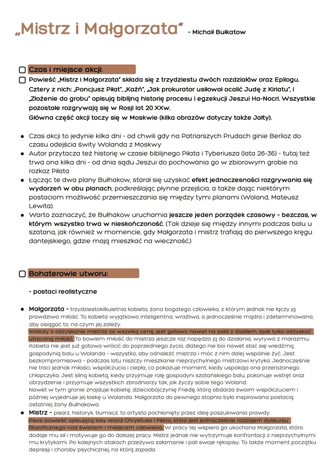 ,,Mistrz i Małgorzata" - j. polski ROZSZERZENIE