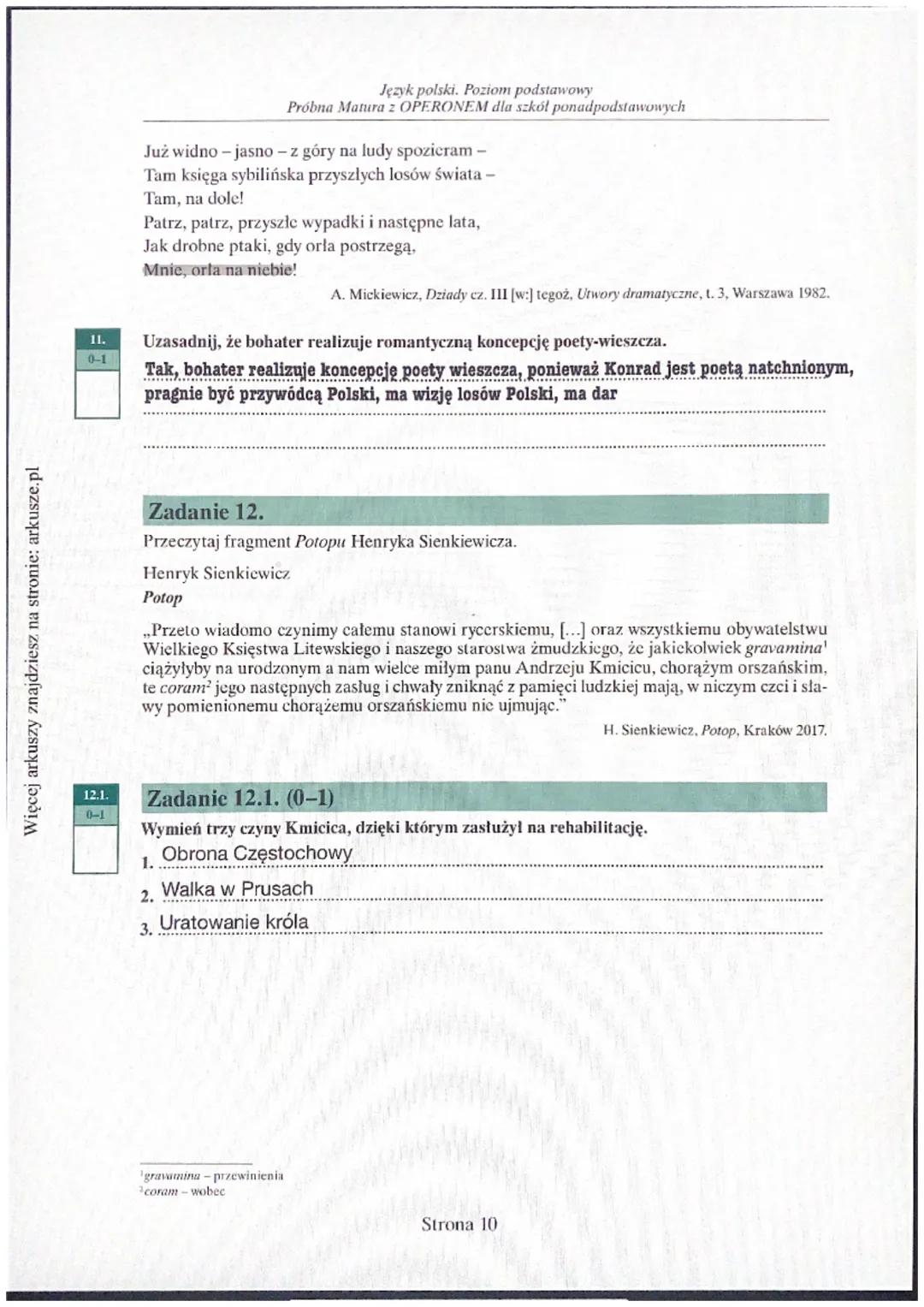 Więcej arkuszy znajdziesz na stronie: arkusze.pl
OPERON
Edukacja jest podróżą
WYPEŁNIA ZDAJĄCY
KOD
PESEL
Arkusz zawiera informacje prawnie c