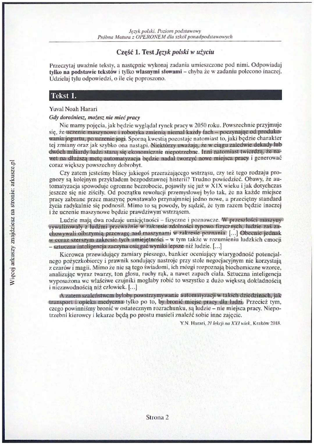 Więcej arkuszy znajdziesz na stronie: arkusze.pl
OPERON
Edukacja jest podróżą
WYPEŁNIA ZDAJĄCY
KOD
PESEL
Arkusz zawiera informacje prawnie c