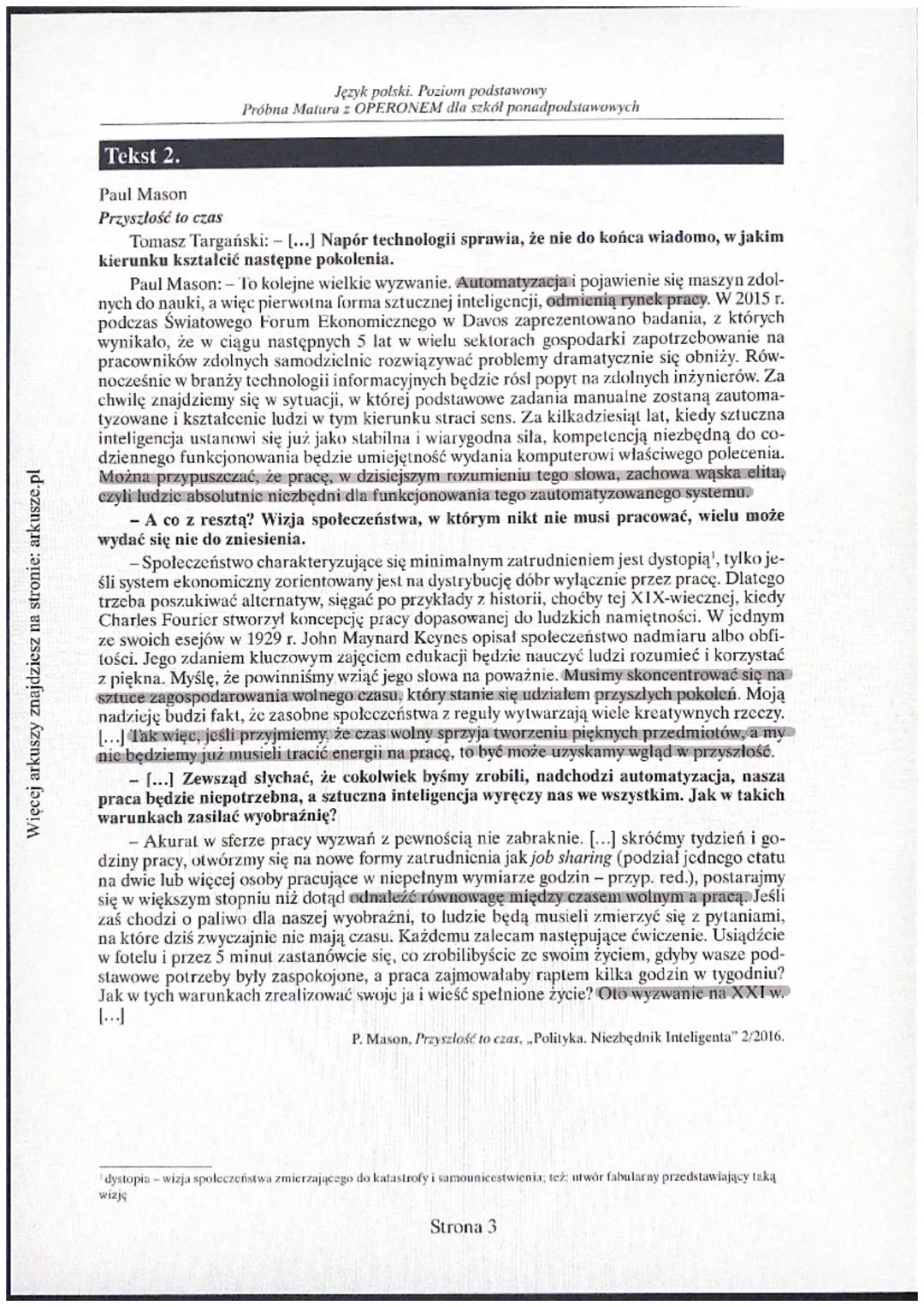 Więcej arkuszy znajdziesz na stronie: arkusze.pl
OPERON
Edukacja jest podróżą
WYPEŁNIA ZDAJĄCY
KOD
PESEL
Arkusz zawiera informacje prawnie c