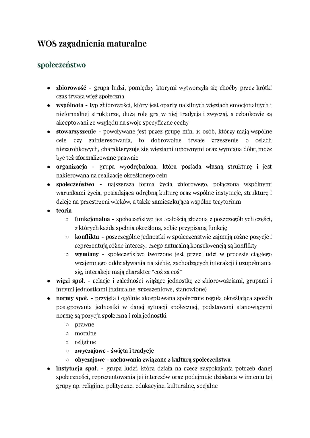 Notatki do matury z WOS - PDF, WOS notatki do matury i więcej!
