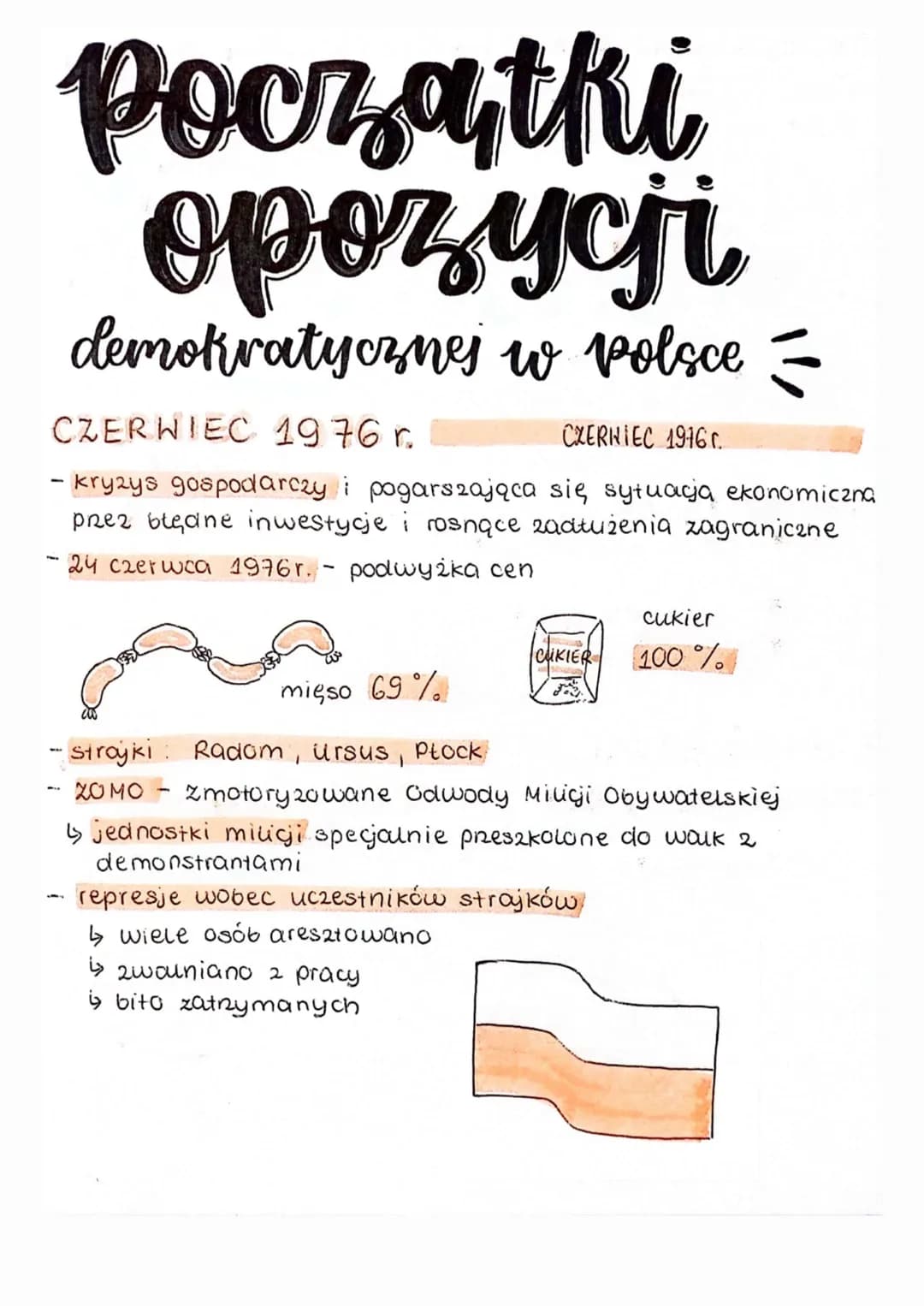 Początki
opozycji
demokratycznej w Polsce =
CZERWIEC 1976 r.
CZERNIEC 1976.
- kryzys gospodarczy i pogarszająca się sytuacja ekonomiczna
prz