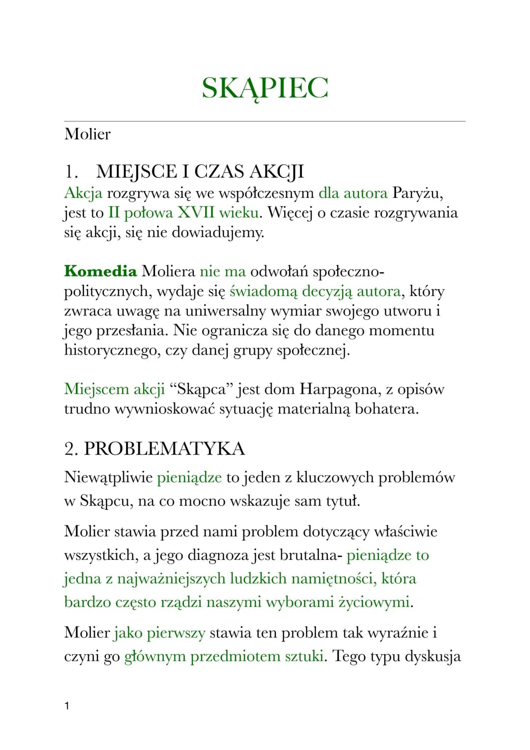 "Skąpiec" Molier