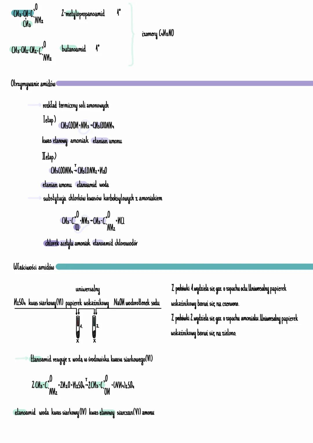 Amidy
Są pochodnymi kwasów karboksylowych, w których grupą funkcyjną jest grupa amidowa-CONM2.
Rzędowość amidów
Zależy od ilości grup węglow