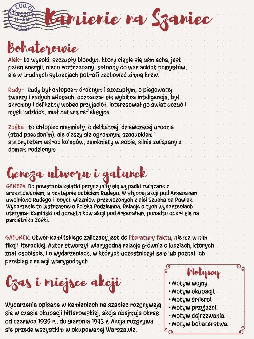 Kamienie na szaniec. 
