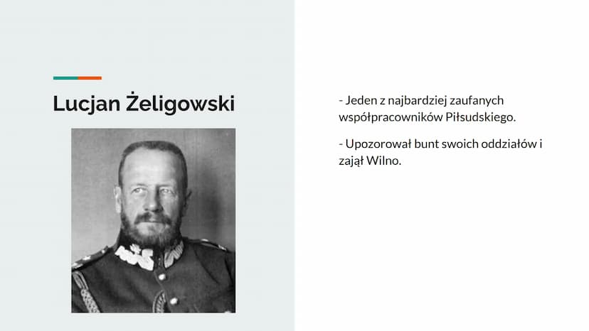 Polska w okresie
międzywojennym
Postacie historyczne Ignacy Daszyński
- Polski polityk socjalistyczny.
- Stał na czele powołanego w Lublinie