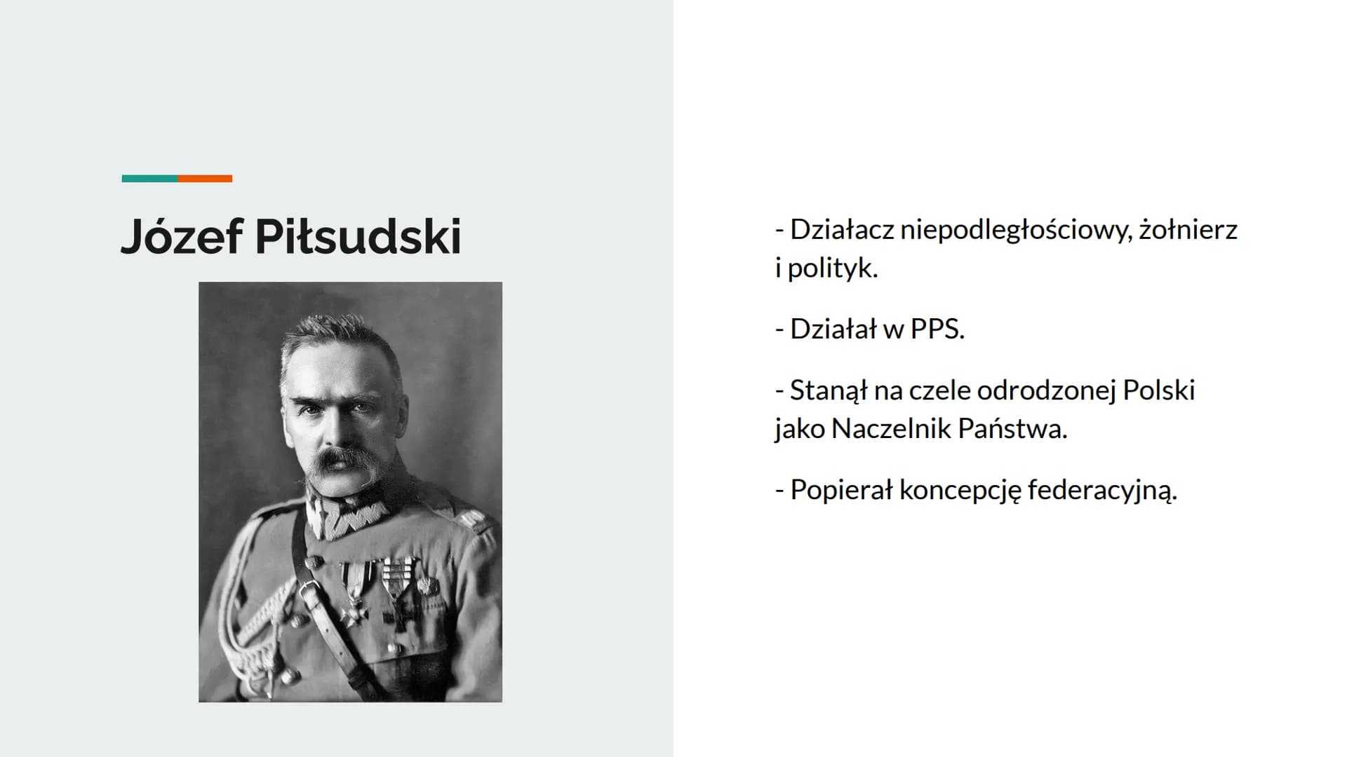 Polska w okresie
międzywojennym
Postacie historyczne Ignacy Daszyński
- Polski polityk socjalistyczny.
- Stał na czele powołanego w Lublinie
