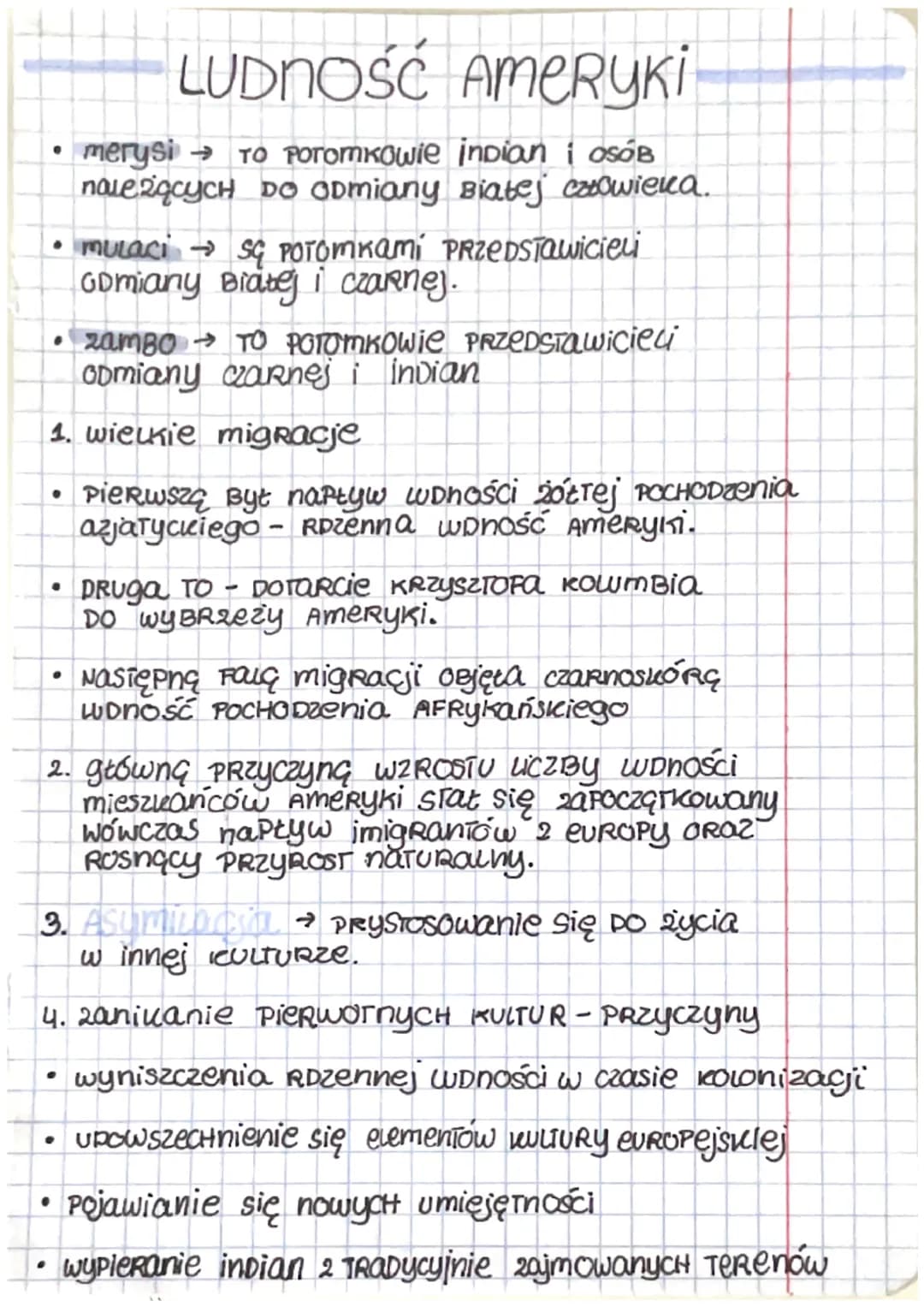 LUDNOŚĆ Ameryki
merysi→ TO Poromkowie indian i OSÓB
należącyCH DO ODmiany Biatej człowieka.
• MULaci →→ SC POTOMKAMÍ PRZEDSTawicieli
GDmiany
