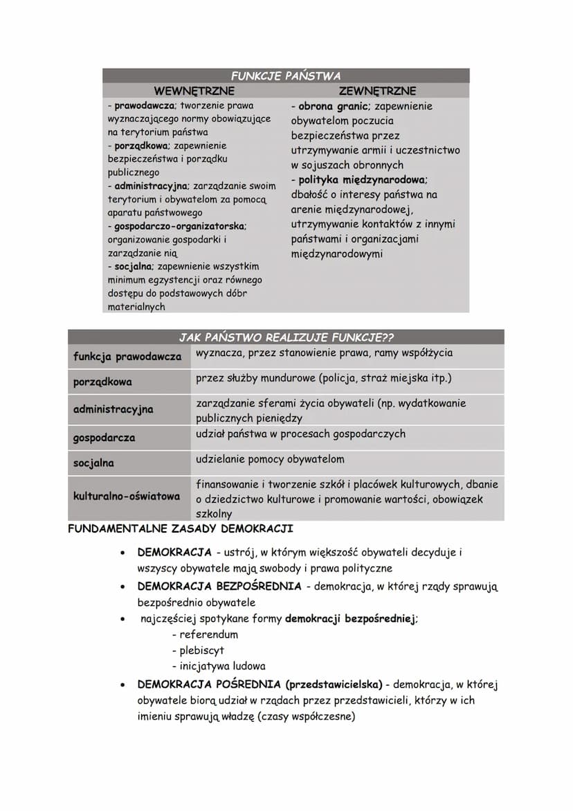 PAŃSTWO I JEGO FUNKCJE
●
●
ustrój demokratyczny rzeczypospolitej polskiej
symbole państwa to:
hymn
flaga
-godło
CECHY PAŃSTWA
●
●
państwo tw