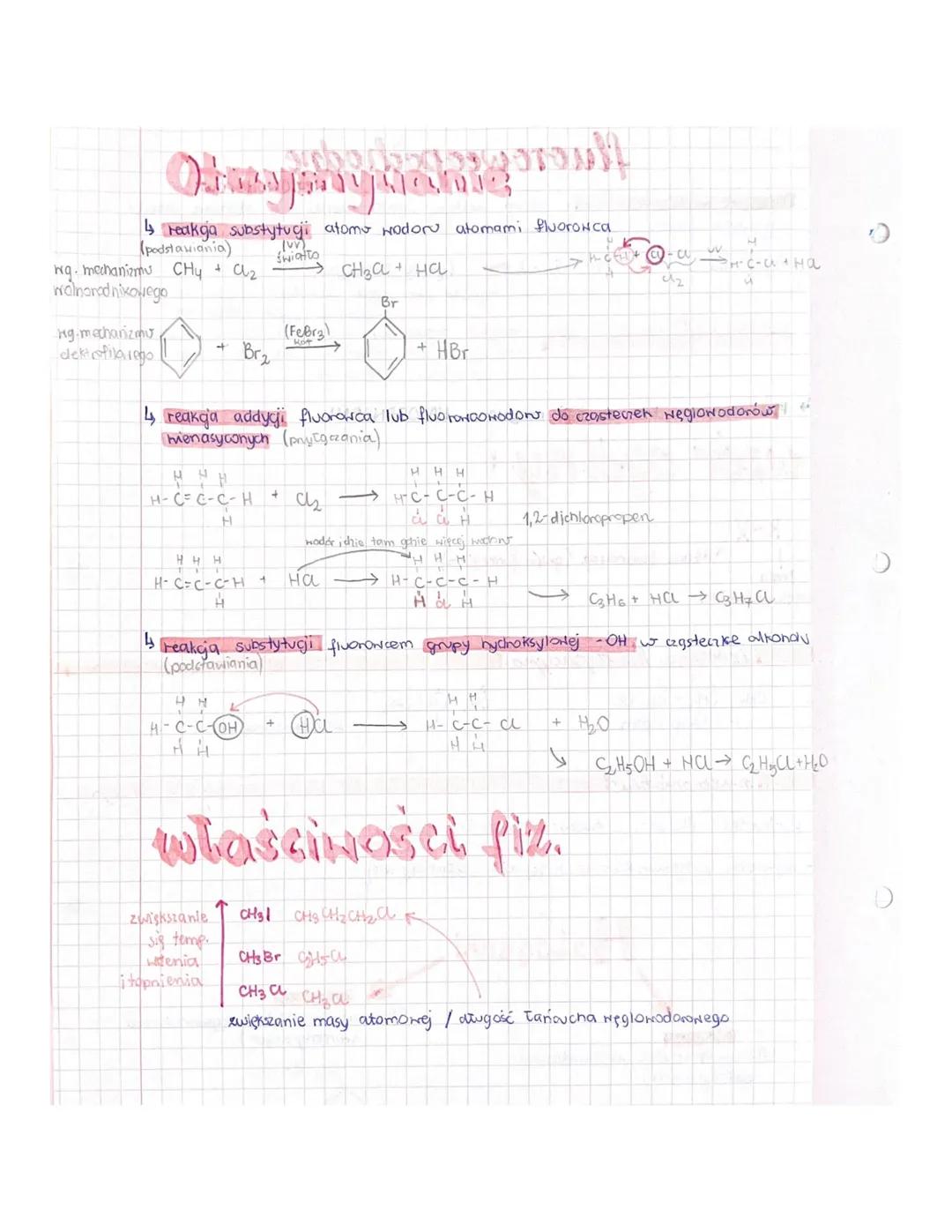 M
fluoroweopochodne
węglowodorow
POCHODNE NEGLOWODORÓW- atom wodon został zastapiony atomem innego
pienwiastka chem.
fluorowce: -a, Br, -F, 