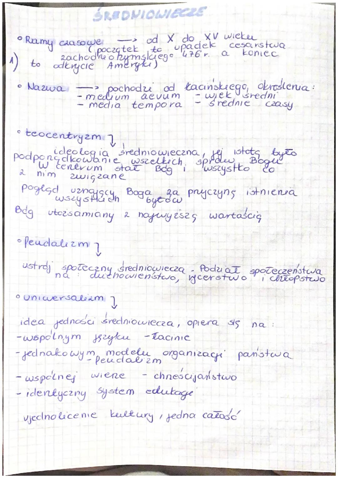 。 ŚREDNIOWIECZE

• Ramy czasowe od X do XV wieku
(początek to upadek cesarstwa
1) to zachodnio rzymskiego 476 r. a koniec
odkrycie Ameryki)
