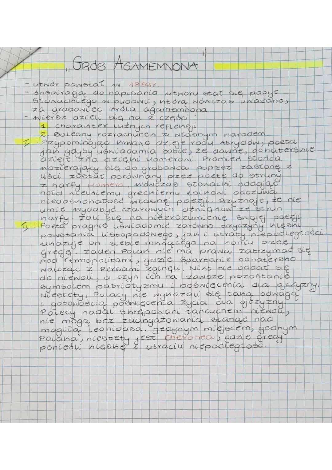 Grób Agamemnona - interpretacja i streszczenie
