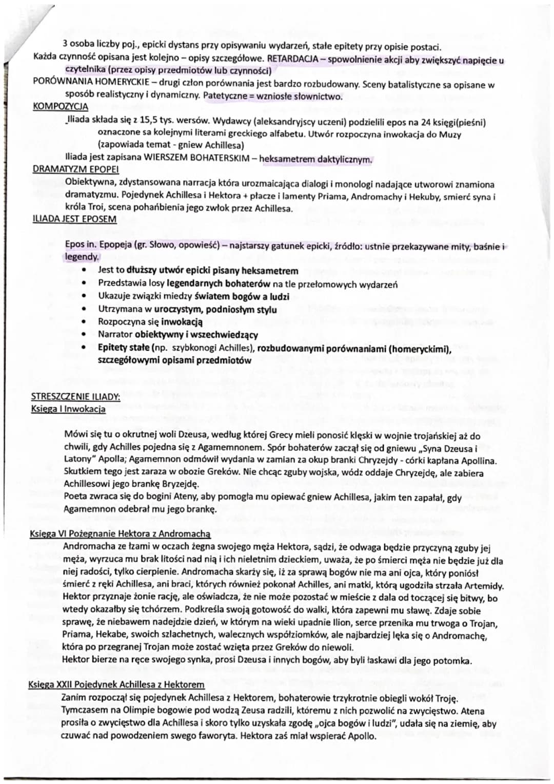 Iliada-Homer
Gatunek literacki: epos rodzaj literacki: epika
Czas powstania utworu: miedzy IX a VIII w. p.n.e.
Czas i miejsce akcji: miedzy 