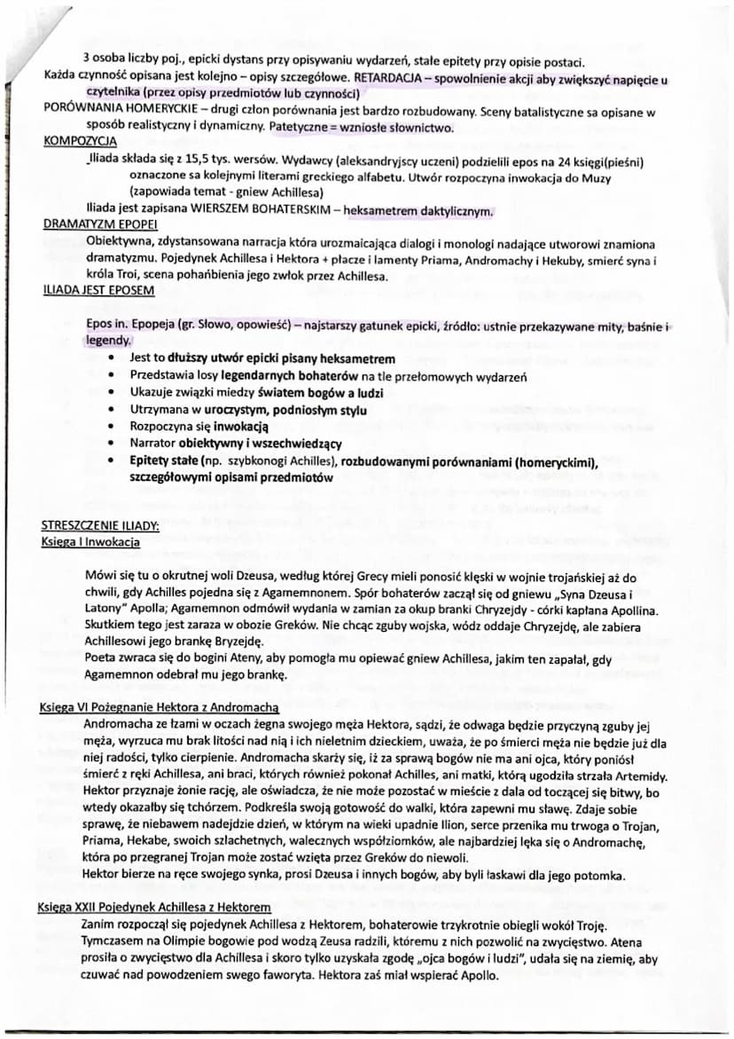 Iliada-Homer
Gatunek literacki: epos rodzaj literacki: epika
Czas powstania utworu: miedzy IX a VIII w. p.n.e.
Czas i miejsce akcji: miedzy 