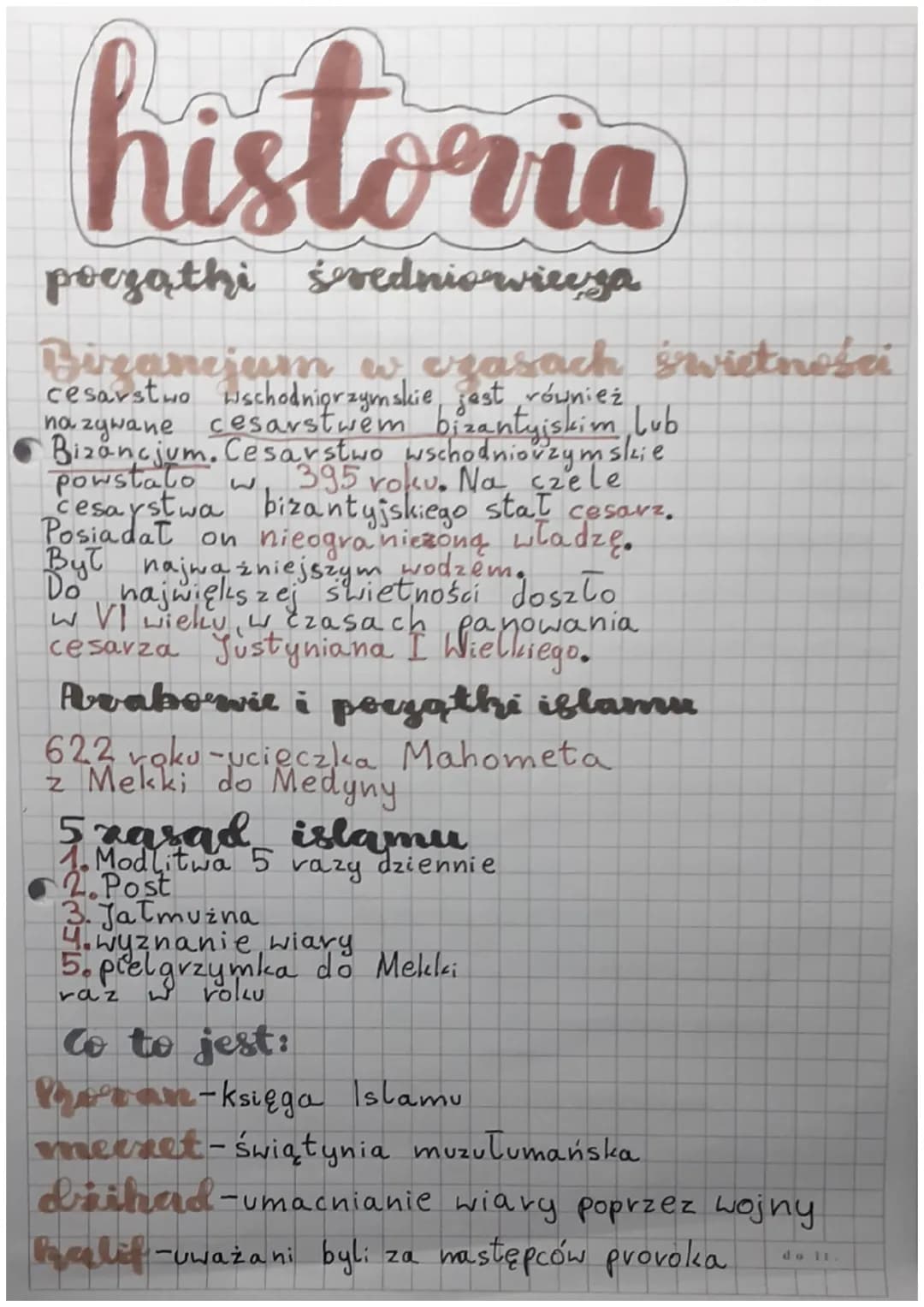 historia
począthi seredniowiecza
Bizancjum w czasach iwietności
cesarstwo wschodniorzymskie, jest również
azywane cesarstwem bizantyjskim, L