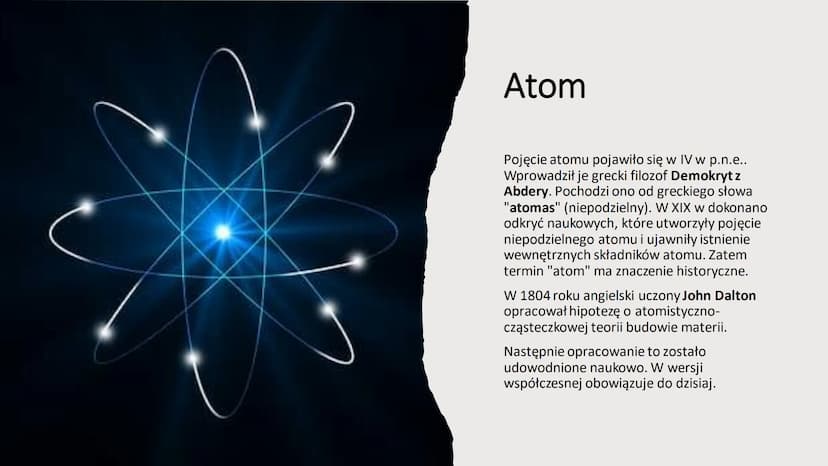 Atomy i cząsteczki – składniki
materii Budowa materii
Substancje, z którymi spotykacie się na co dzień, np.
woda, metale sprawiają wrażenie,