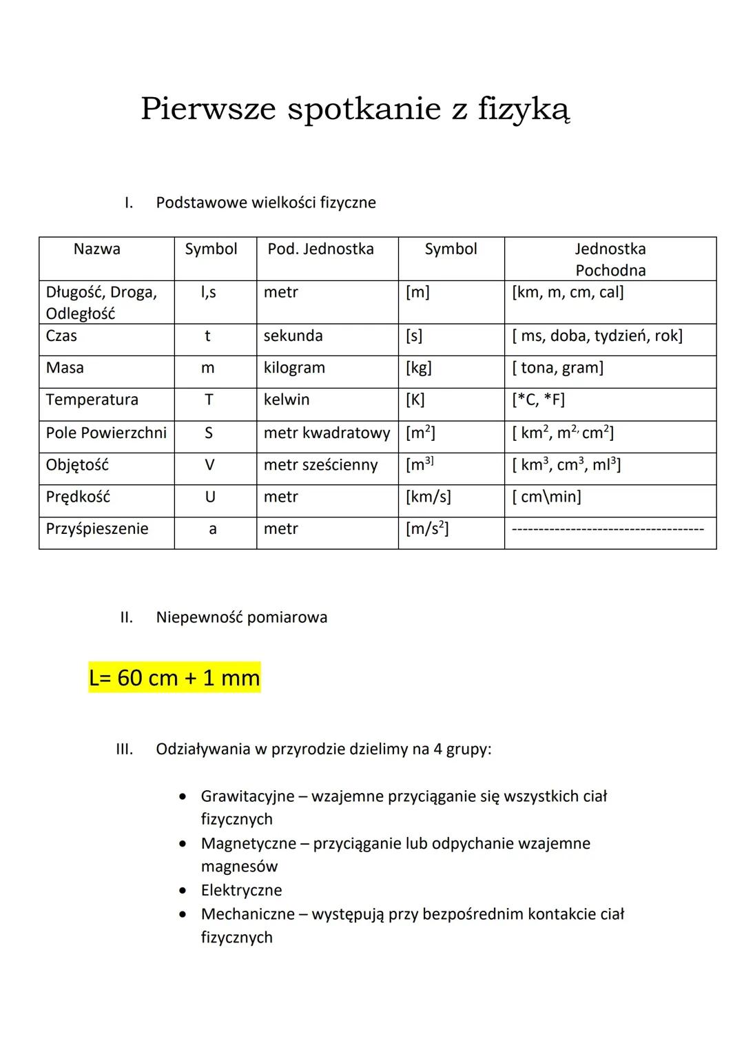 Pierwsze spotkanie z Fizyką