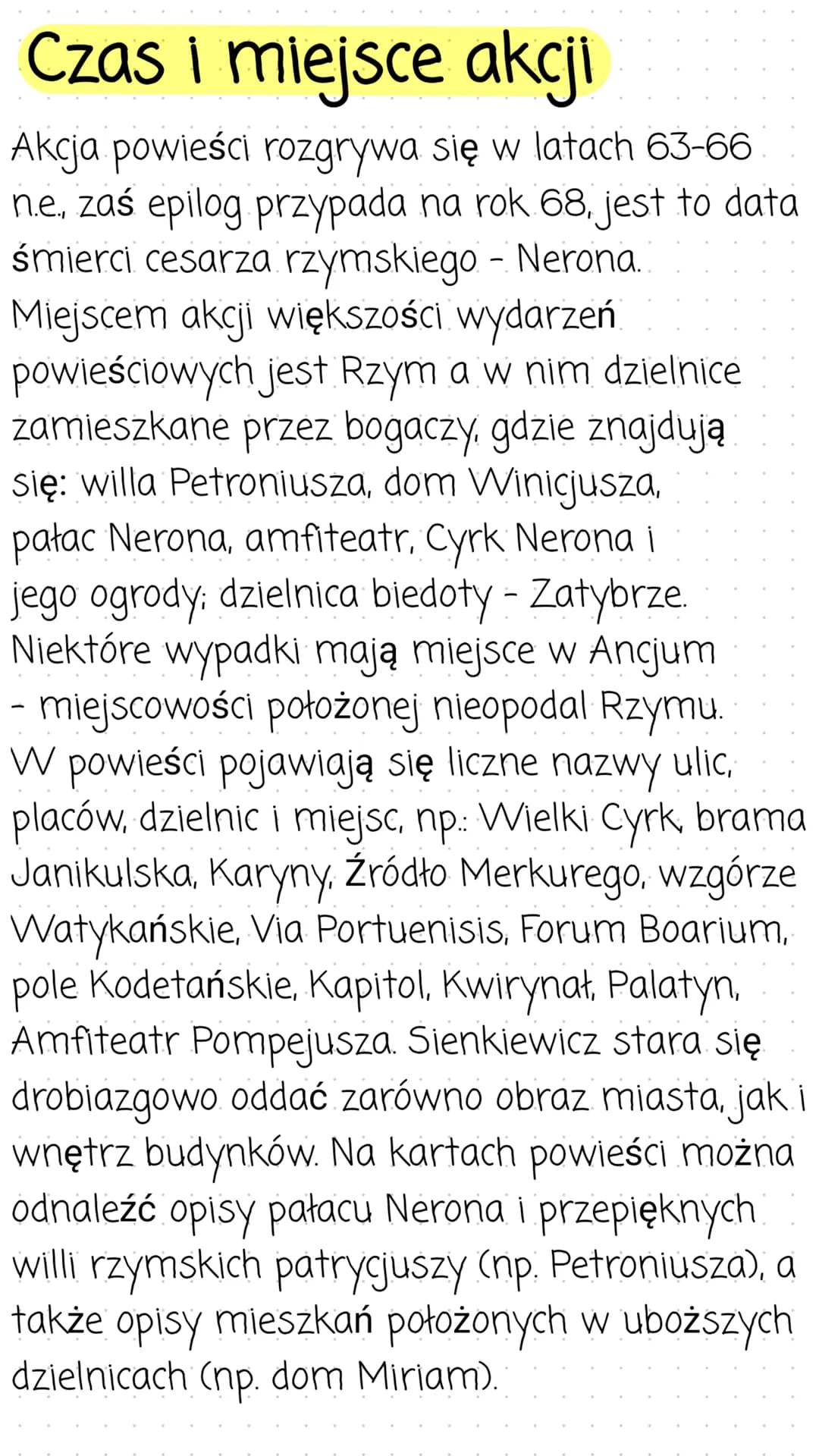 Quo Vadis
Streszczenie
Quo vadis Henryka Sienkiewicza to powieść historyczna opisująca
prześladowania pierwszych chrześcijan oraz rozwój ich