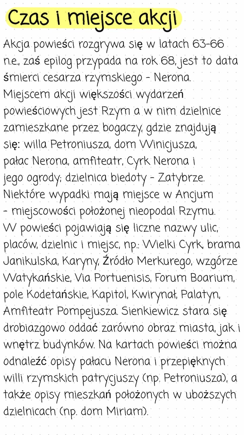 Quo Vadis
Streszczenie
Quo vadis Henryka Sienkiewicza to powieść historyczna opisująca
prześladowania pierwszych chrześcijan oraz rozwój ich