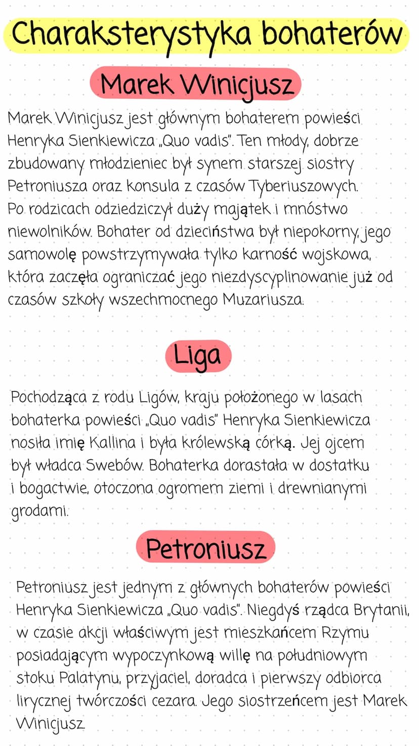 Quo Vadis
Streszczenie
Quo vadis Henryka Sienkiewicza to powieść historyczna opisująca
prześladowania pierwszych chrześcijan oraz rozwój ich