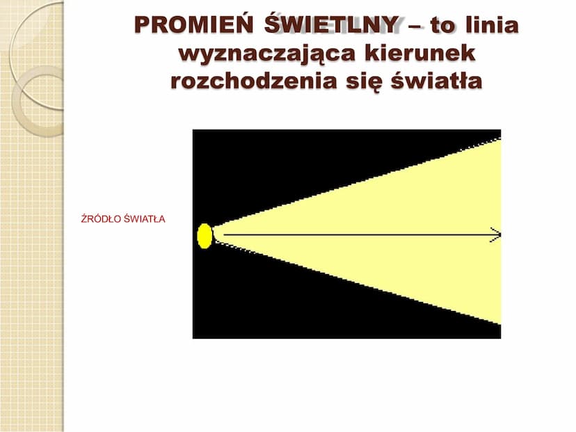 ŚWIATŁO I JEGO WŁAŚCIWOŚCI Optyka - to nauka o świetle i jego oddziaływaniach
z materią
Światło - to fala elektromagnetyczna o długości od 3