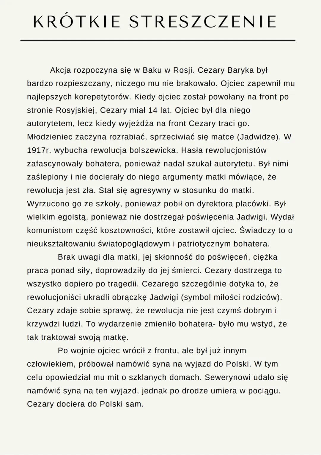 Akcja rozgrywa się w ciągu 10 lat (1914-
1924r.)
●
1914r. wybuch I wojny światowej
1917r. - rewolucja bolszewicka w Rosji
1918r. koniec wojn