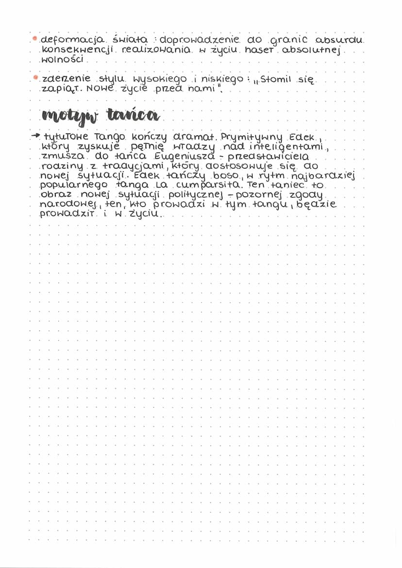 Tango
stawomir Mrozek
genera
Tango powstało. W latach 60., drukiem ukazato się
.W. 1964r. w sytuacji społeczeństwa żyjącego w systemie
total