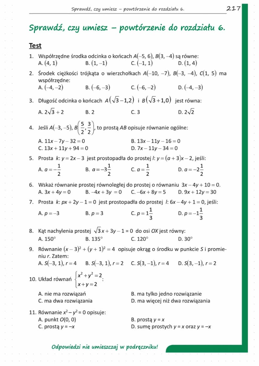 Odcinek w układzie współrzędnych
Geometria analityczna to dział matematyki, w którym podstawową rolę odgrywa układ współrzędnych na
płaszczy