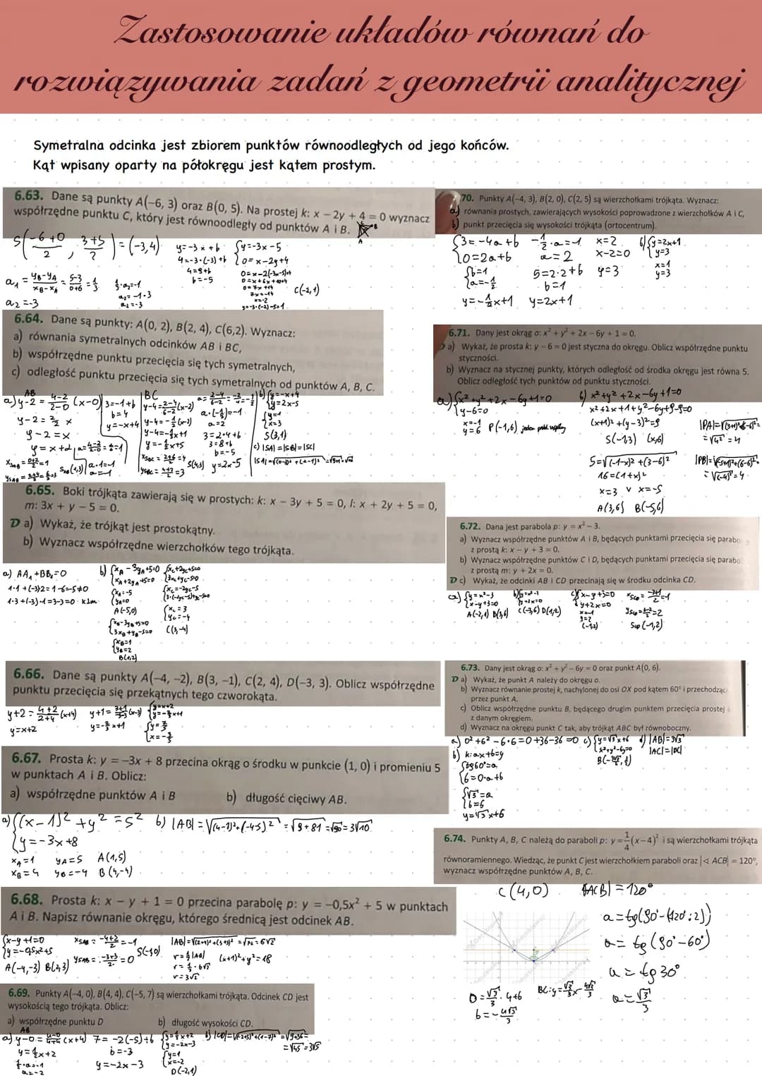 Odcinek w układzie współrzędnych
Geometria analityczna to dział matematyki, w którym podstawową rolę odgrywa układ współrzędnych na
płaszczy