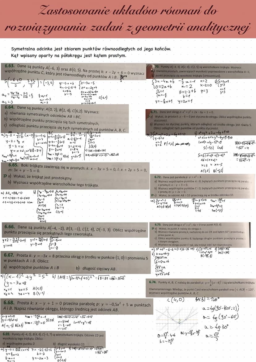Odcinek w układzie współrzędnych
Geometria analityczna to dział matematyki, w którym podstawową rolę odgrywa układ współrzędnych na
płaszczy