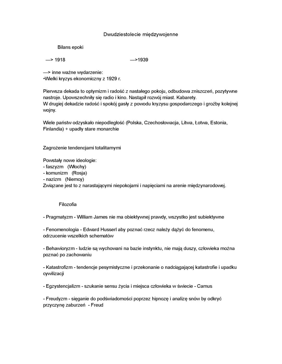 Dwudziestolecie Międzywojenne - Lektury Obowiązkowe