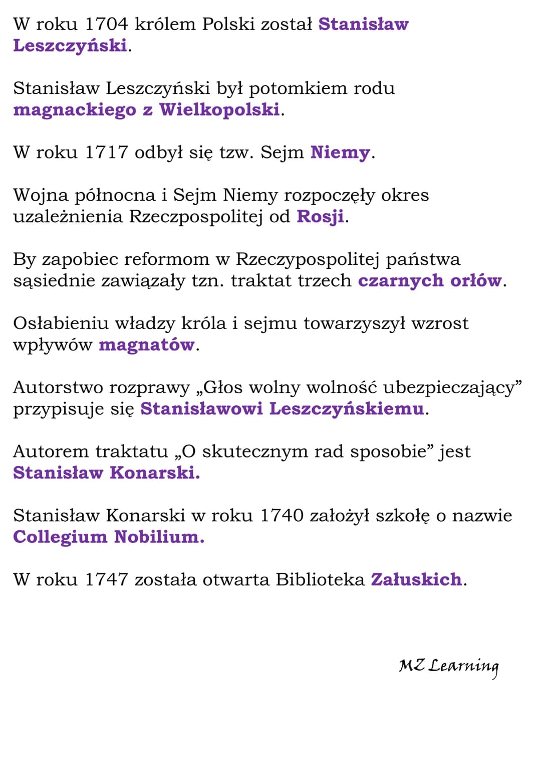 Czasy saskie - Test
Lata od 1697 do 1763 nazywamy czasami
saskimi.
stanisławowskimi.
zygmuntowskimi.
W roku 1697 królem Polski został
August
