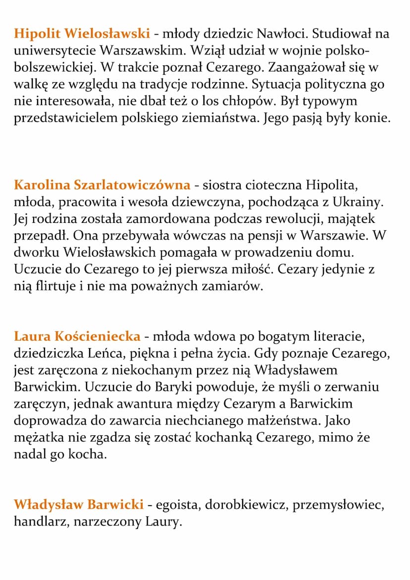 Przedwiośnie
Stefan Žeromski
Opracowanie
Bohaterowie
Czas akcji: 1914 - 1921 rok.
Miejsce akcji: Baku, podróż przez Rosję (Moskwa, Charków),